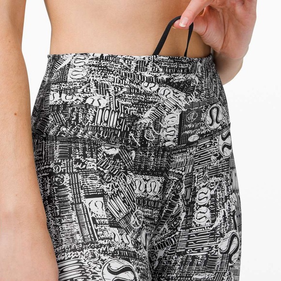 Lululemon Wunder Train High-Rise Tight 25" Tear It Up Alpine White Black Size 8 - Picture 4 of 13